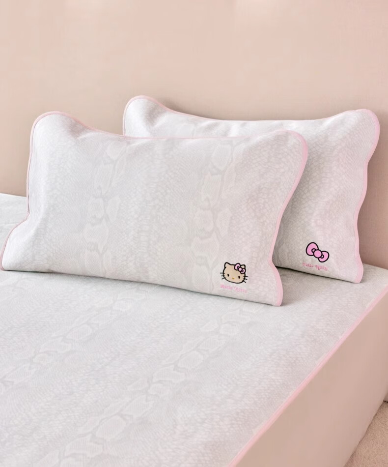 Tbh Sanrio Hello Kitty Ice Silk Cooling Mat, Home Use for Summer, Machine Washable Soft Mat, 150x200cm with Straps 4