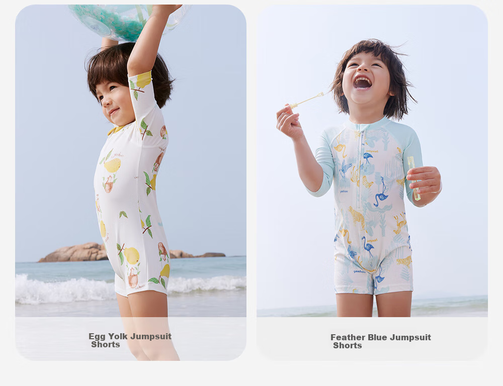 YEEHOO Children's One-Piece Swimsuit, Short-Sleeve Swimwear for Boys And Girls, Hot Spring Bathing Suit, Summer Sun Protection Swimwear, UPF50+ 31