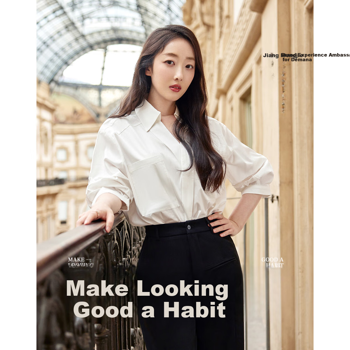 Dme [Gaozhitongqun] Summer Elegant Book-Style Shirt, V-Neck Collar, Puff Sleeves, Comfortable Concealing Blouse, Women's Top