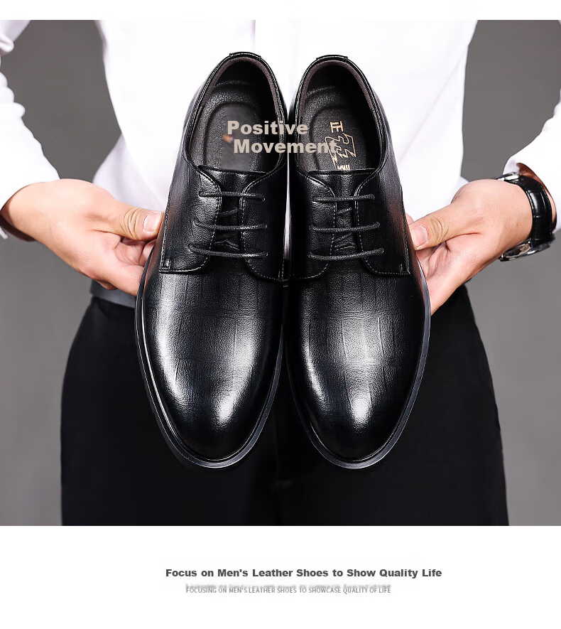 Zhengtai British Men's Leather Shoes, Business Formal Dress Shoes for Men, Breathable Soft Leather, Wear-Resistant Men's Shoes, Summer JZ0208, Black Hollow Design, Size 43 8