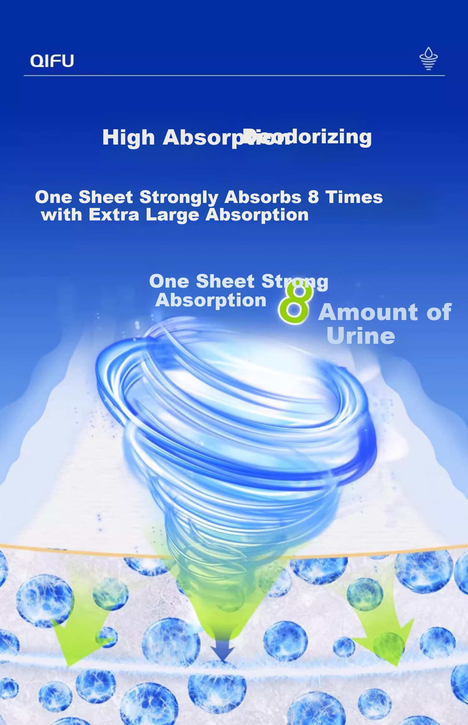 Qifu Odor-Eliminating Adult Diapers XL 26 Pieces Hip Circumference ≥110cm Elderly Postpartum Thickened High-Absorbency Incontinence Pads 15