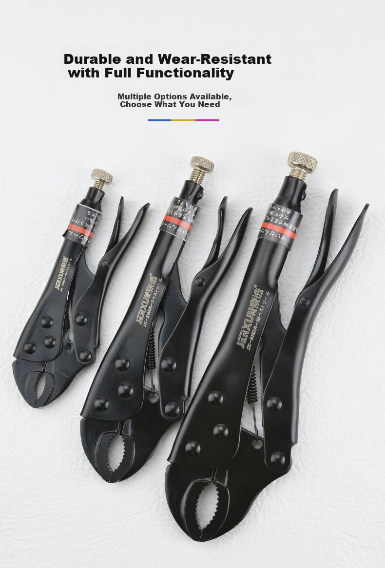 JERXUN 10-Inch Round Mouth Pliers, Flat Nose Pliers, Needle Nose Pliers, Multifunctional Quick Wrench, Pressure Pliers, Manual Tool Clamp 2