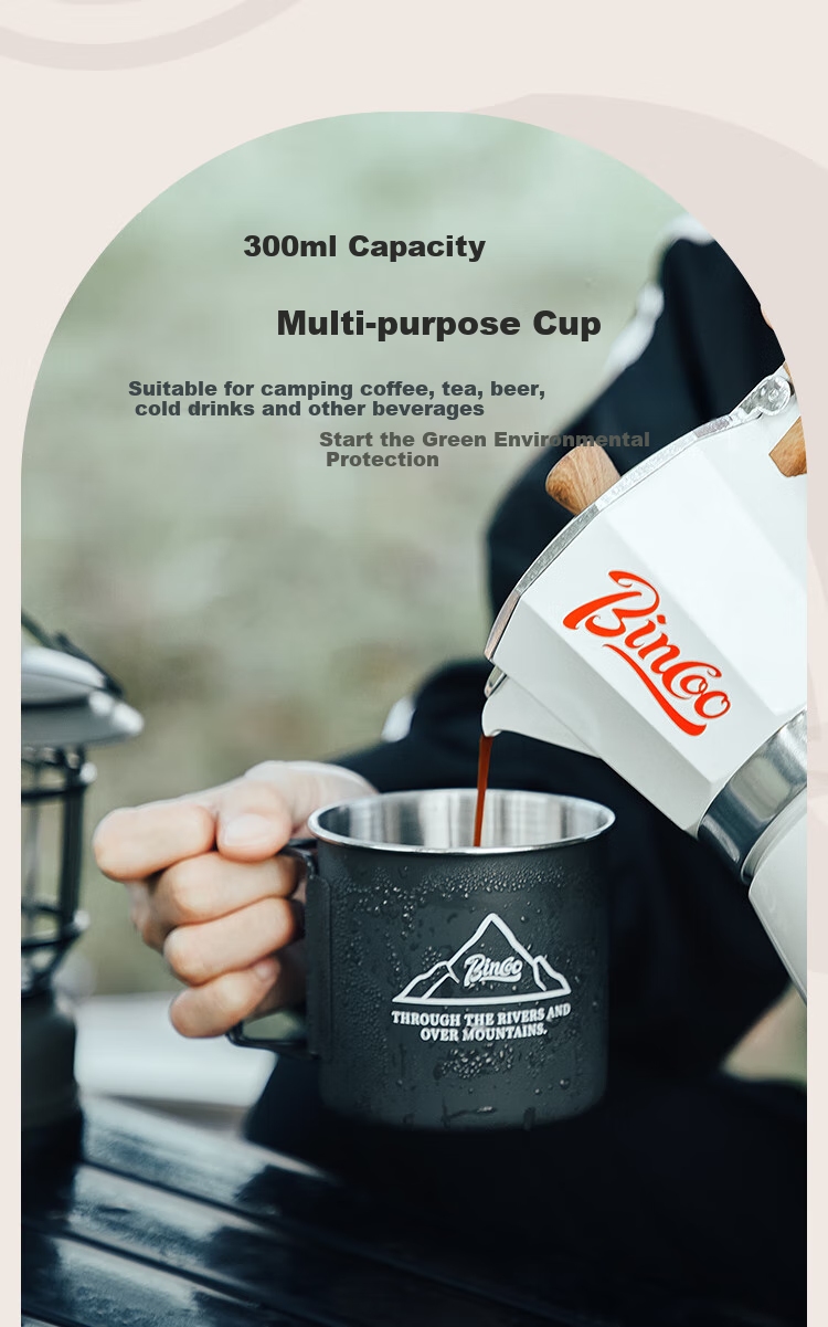 Bincoo Outdoor Camping Coffee Mug, Portable Folding Water Cup, Household Use, 304 Stainless Steel 7