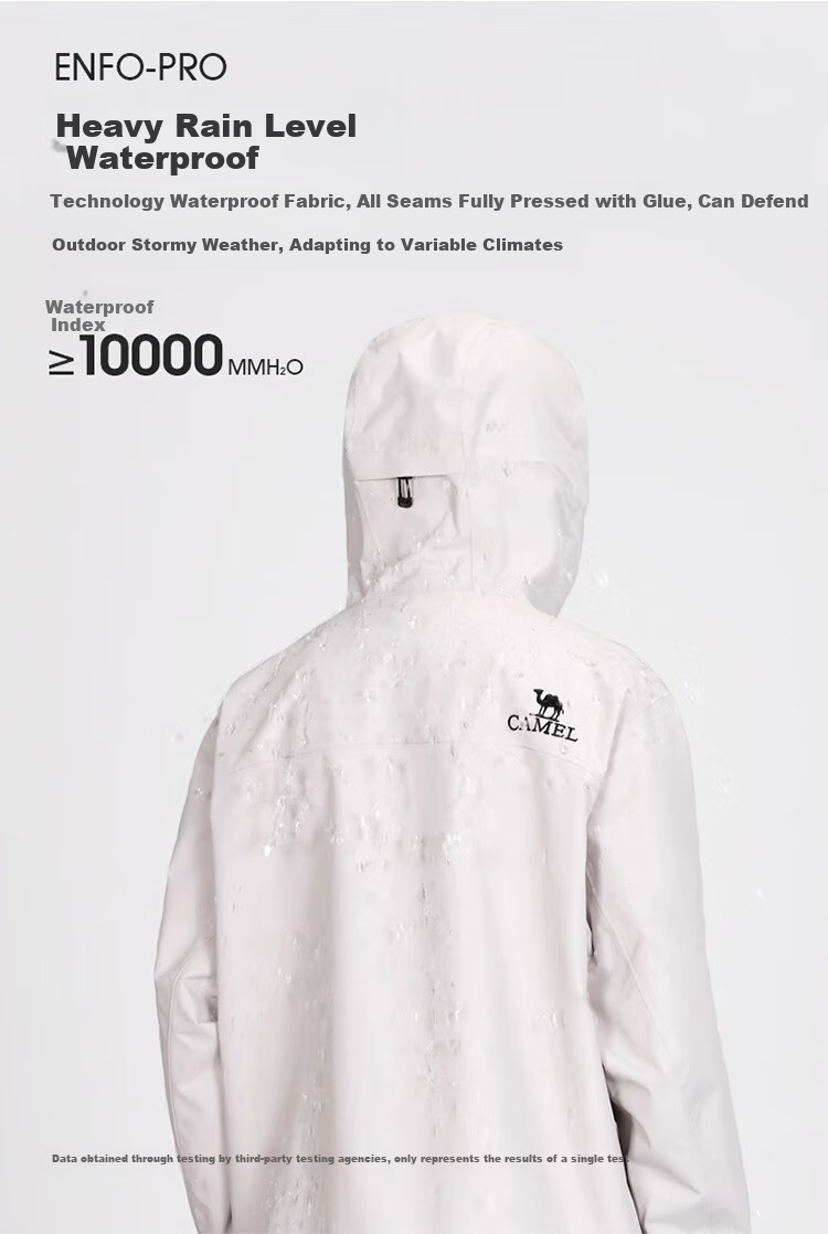 CAMEL Outdoor Waterproof Jacket Single-Layer Coat 31187A Phantom Black Ballet Pink Men's And Women's Style M 10
