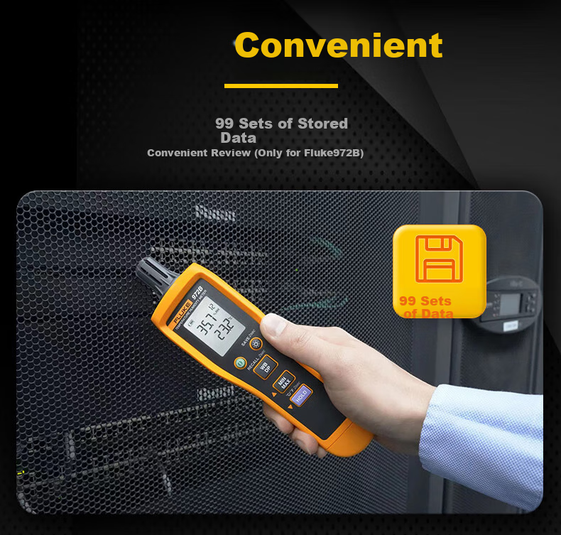 FLUKE 972A Handheld Temperature And Humidity Meter with Built-In Probe, High-Precision Temperature Gauge, Humidity Meter 6