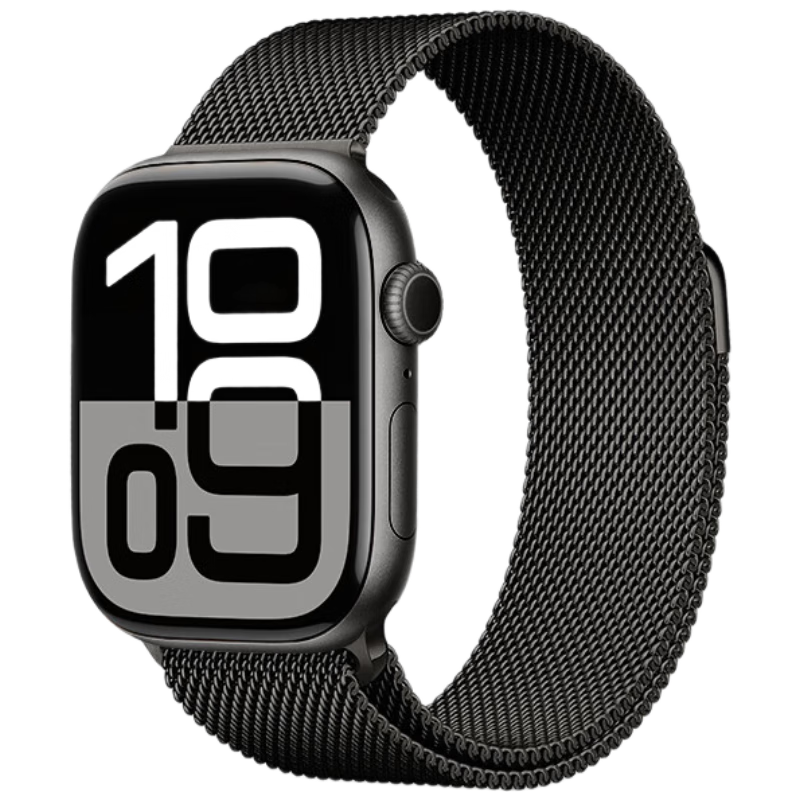 Belt Brother Compatible Apple Watch Band Milanese Stainless Steel Metal Strap for Apple Watch Series S10/9/8/11/7/6/5/SE 2/1/3 Women Black