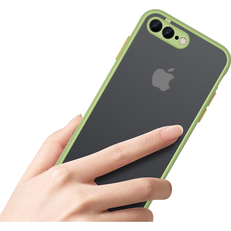 Чехол для Apple iPhone 7 Plus/8 Plus, Baozou, с полной защитой линз, противоударный, с защитой от отпечатков пальцев, силиконовый мягкий край, контрастный прозрачный матовый дизайн, для мужчин и женщин, черный