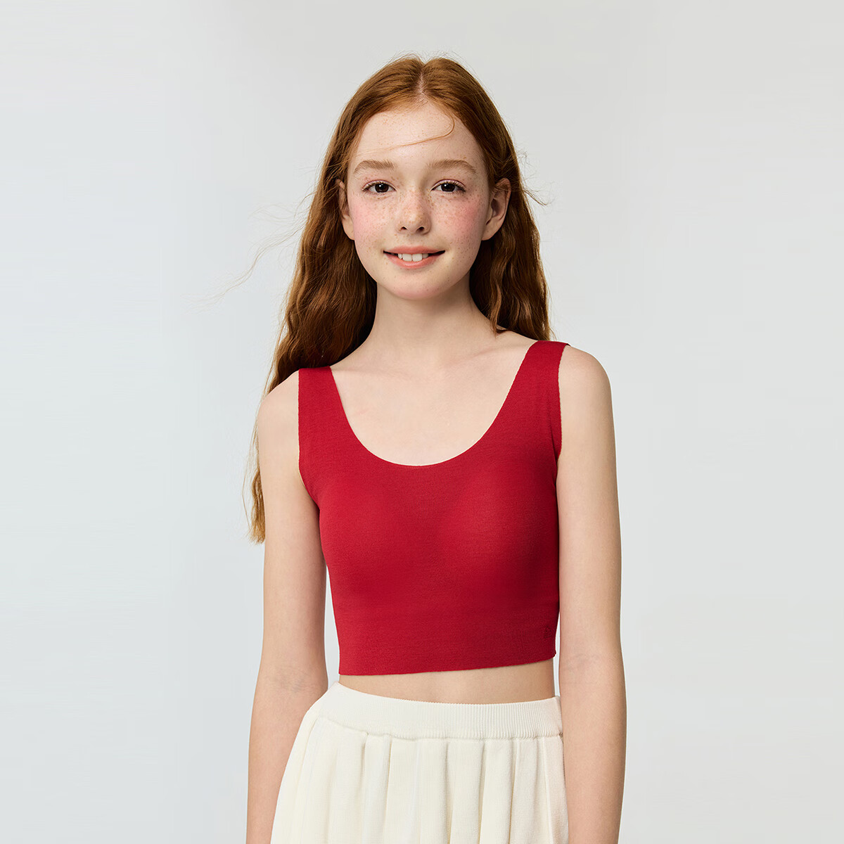 Aimer Teenage Development Bra Little Milk Skin Series New Year Red Puberty Sports Bra Stage 2 - Lucky Red 170