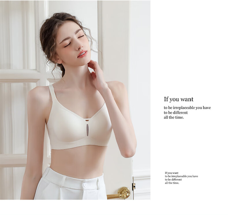 LangSha Seamless Summer Thin Bra for Women Large Chest Minimizing Soft Support Anti-Sagging Side Breast Gathering Slimming Bra 22