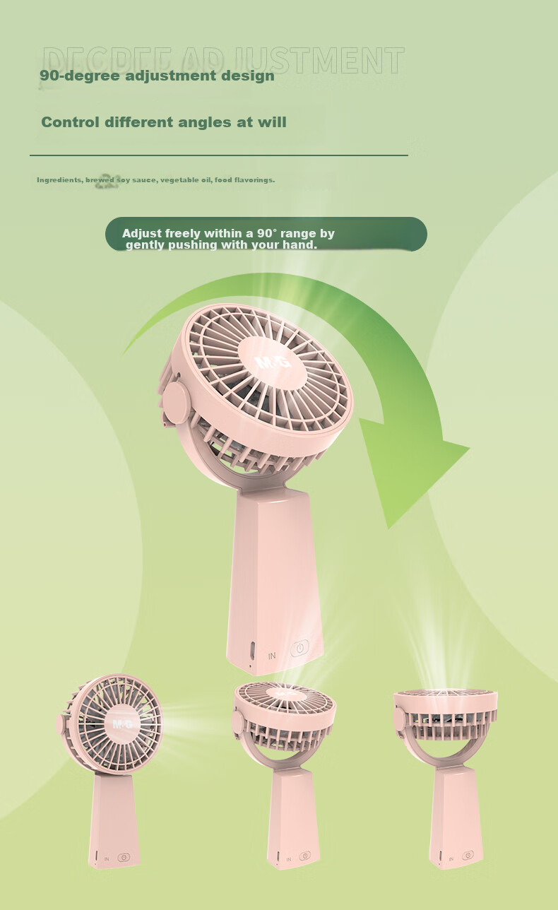 M&G Mini Fan, Desktop Handheld Mini Fan, Portable USB Fan, Summer Quiet Fan for Students And Home Office Use, Pink ARC925EBC1 Free Shipping 3