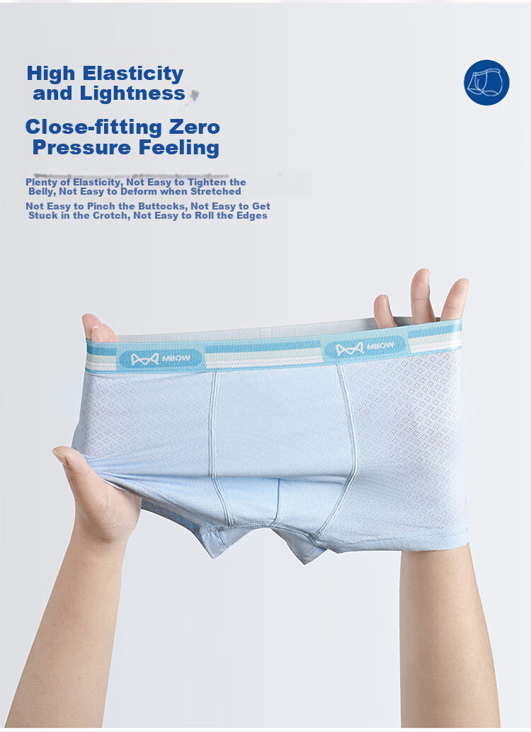 MiiOW Children's Underwear, Boys' Summer Thin Ice Silk Boxer Briefs, Youth Boys' Student Mesh Shorts, Size 150 9