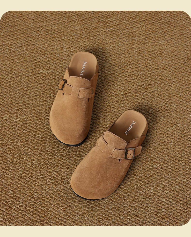 Daphne Birkenstock Women's Summer 2026 New Slip-On Popular Small Height Increase Genuine Leather Outdoor Half Slippers 6