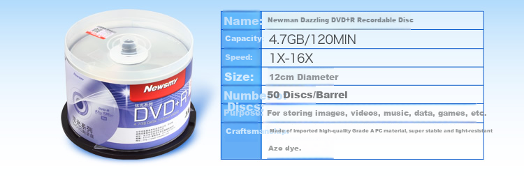 Newsmy DVD+RW Discs, Recordable Discs, Erasable Blank Discs, 4x Speed, 4.7GB Capacity, Made in Taiwan, Pack of 10 1