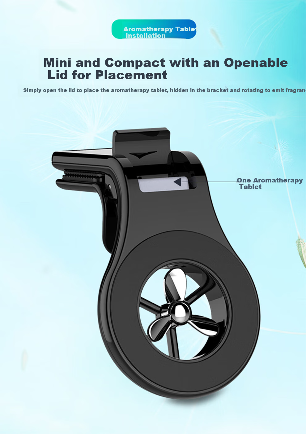 Kylie Car Phone Magnetic Suction Disc-Style Air Freshener, Strong Support, Black Vent Air Freshener Bracket (5 Fragrance Discs) 1