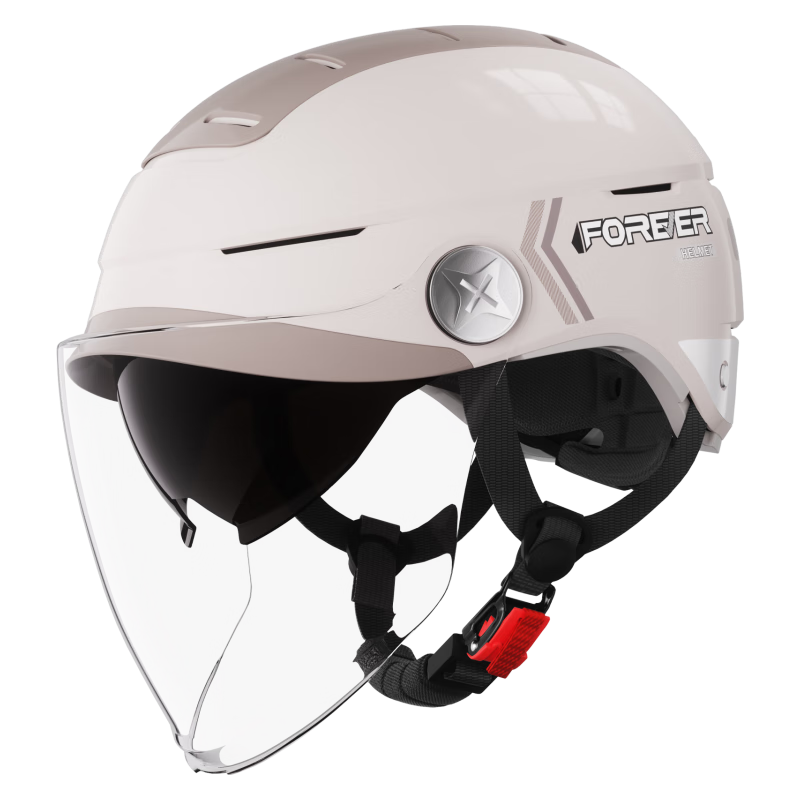 FOREVER 3C Certified Electric Scooter Helmet with Zero-Gravity Sunroof, Summer Motorcycle Half Helmet, Sunshade, UV Protection, Unisex Electric Bike Safety Helmet, Four-Season Helmet with Dual Mirrors