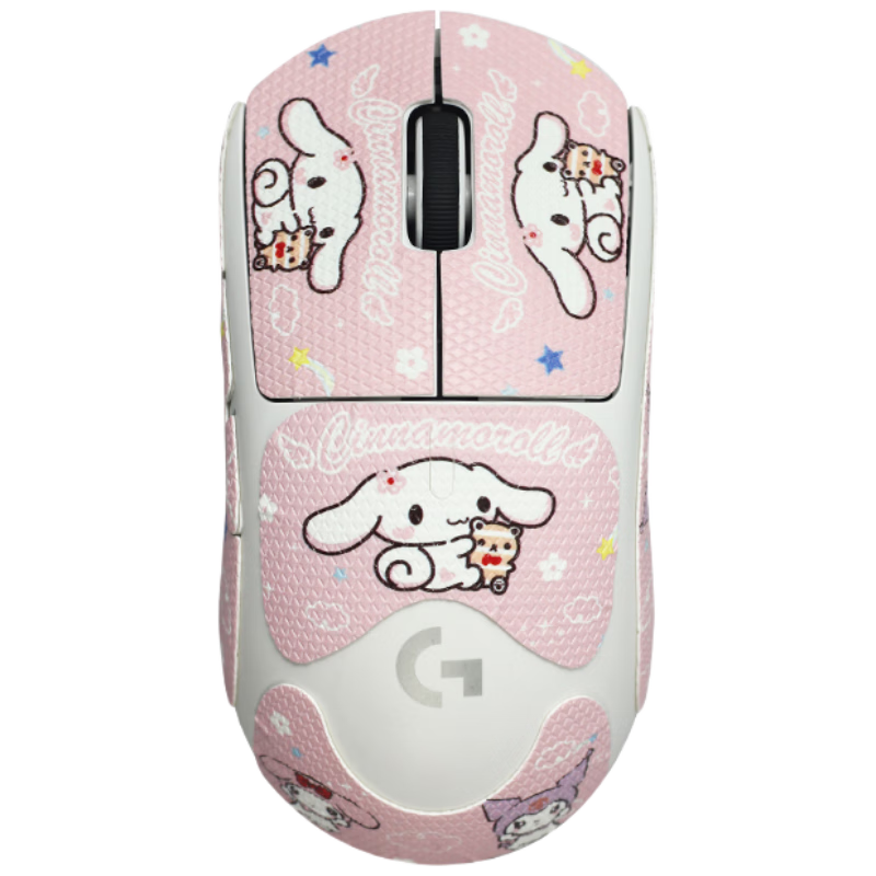 Huoshi GPW2 Mouse Anti-Slip Sticker Sweat-Absorbing Scratch-Resistant Pink Cinnamon Dog Full Coverage for GPW 2nd/3rd Generation