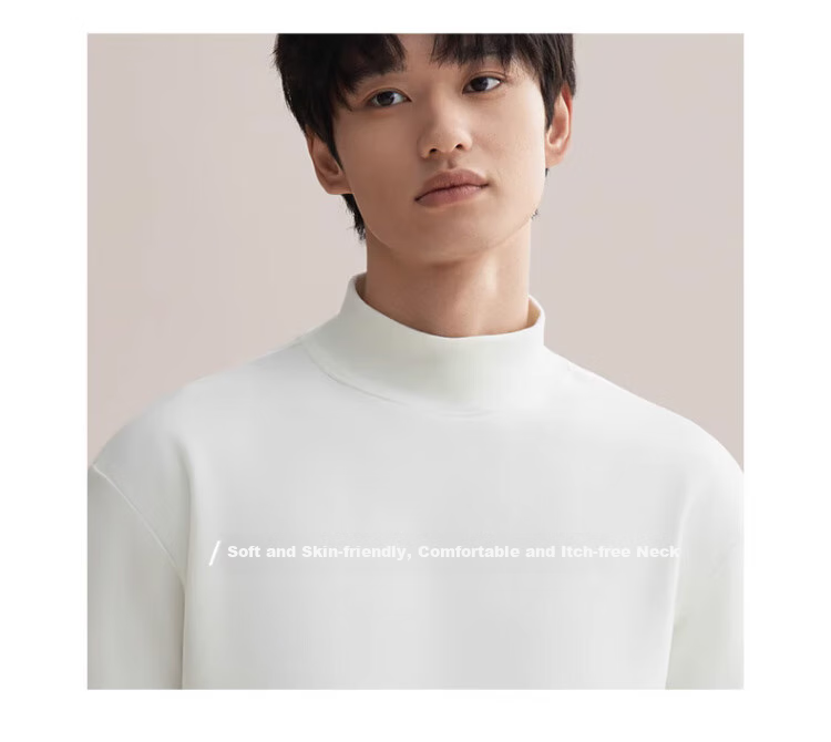 LangSha Men's Basic Undershirt, Spring And Autumn High Collar Solid Color Long Sleeve Undershirt, Slim Fit Inner Layer for Me 14