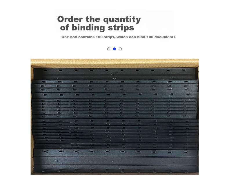 GOLDEN 10-Hole Binding Strips Plastic File Contract Binding Strips A4/5mm Black (100 pcs/Box) 7