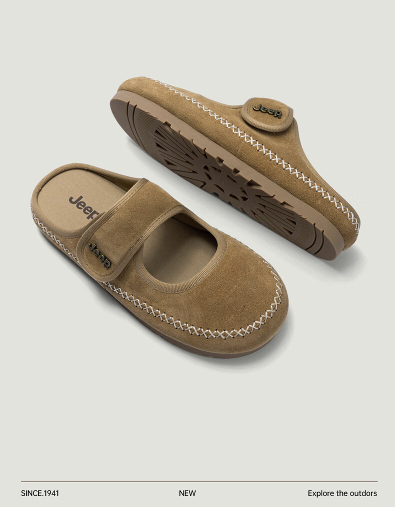 Jeep Baotou Birkenstock New Summer Breathable Slip-On Casual Mary Jane Women's Sandals Brown Size 36 12
