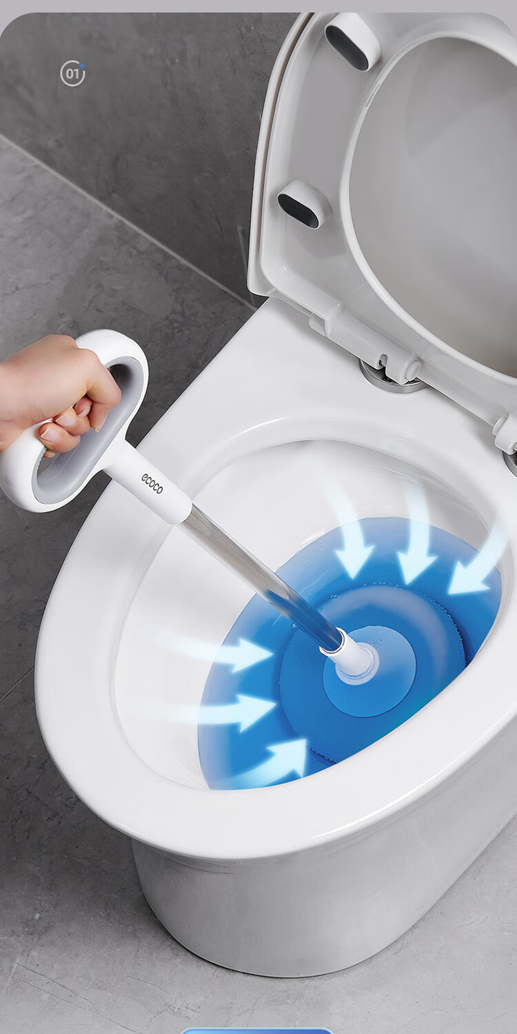 Ecoco Toilet Plunger Household Toilet Clog Remover Suction Cup Special Tool Drain Unclogging Device 2