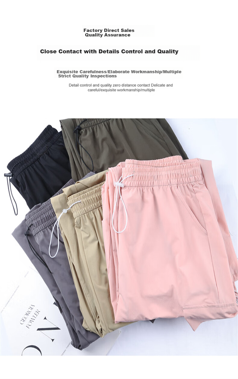 LangSha Women's Cargo Pants, Summer 2025 New Style, American High-Waist, Silk-Like Quick-Dry Casual Pants, Thin Outdoor Hiking Tactical Pants 8