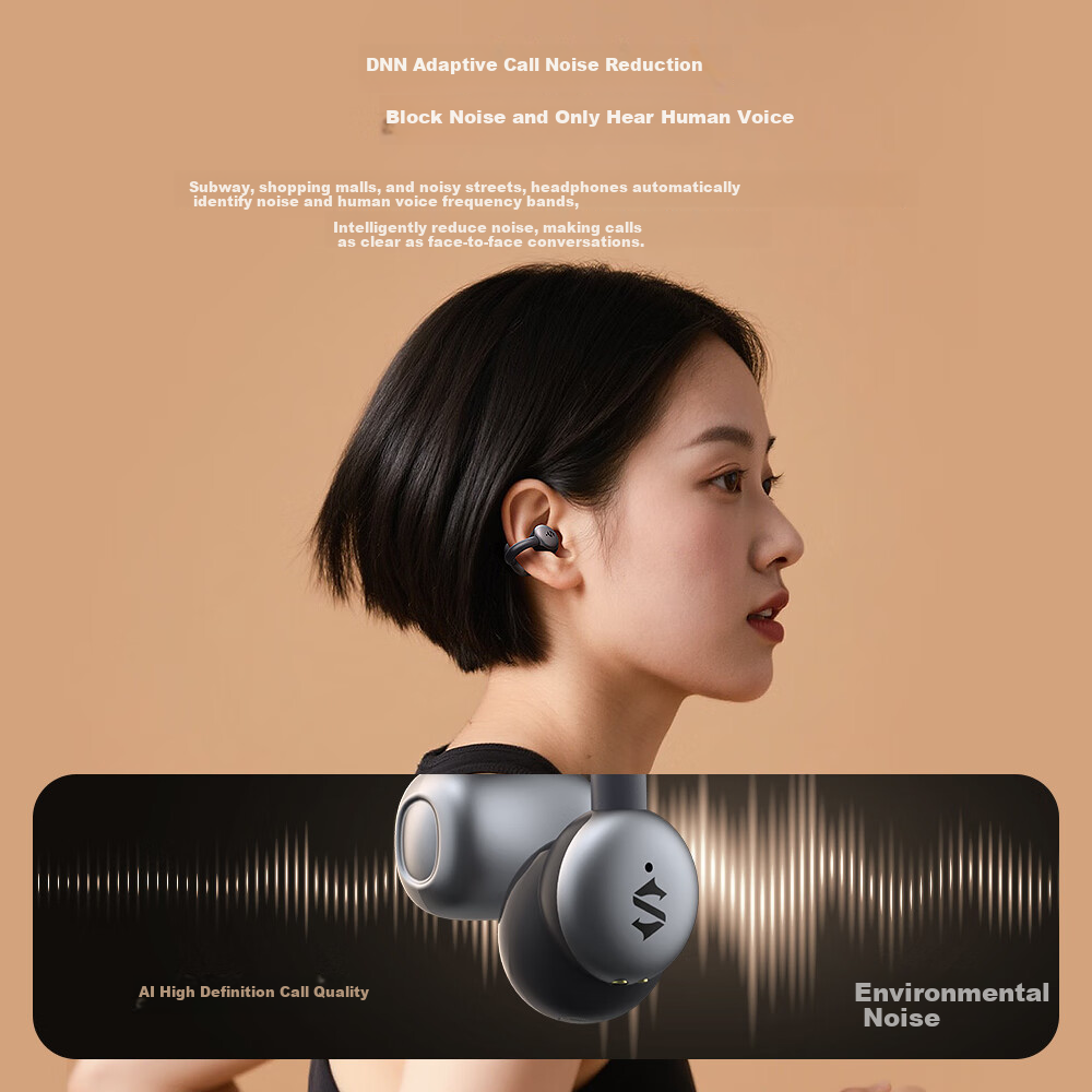 Беспроводные наушники Blackshark Fengming Ear Clip, Bluetooth 5.4, с шумоподавлением, спортивные, для бега, для Huawei, Xiaomi, Apple iPhone 17, серебристые