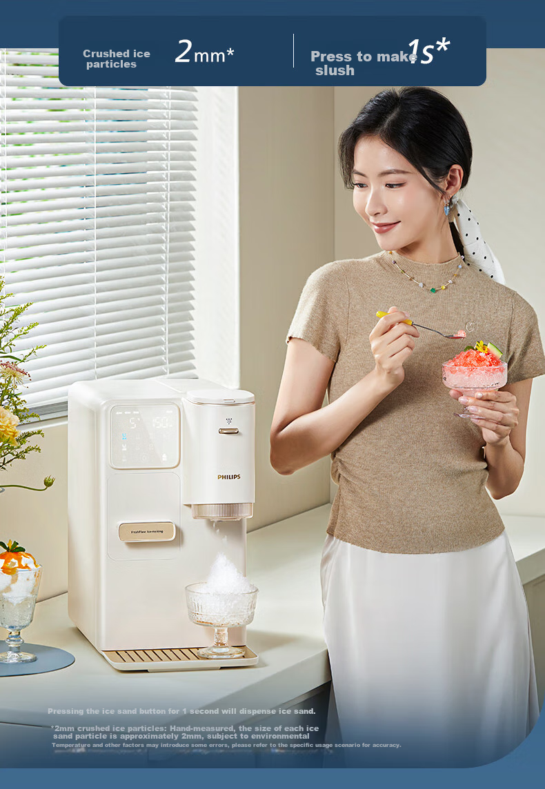 PHILIPS Ice Maker And Water Dispenser, Cooling And Heating Type, Ice Machine for Smoothies And Cubes, No Installation Required, All-In Four-In Water Dispenser, ADD8240 Bingjing C1 11