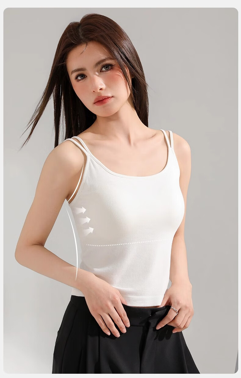 LangSha Women's Strap Vest with Built-in Bra, Modal Tube Top, Backless Innerwear, Wearable as Outerwear 11