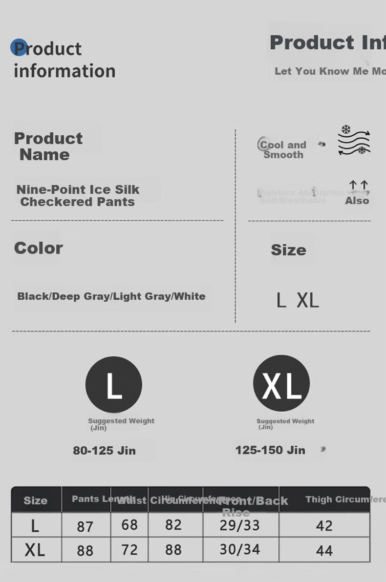 LangSha Ice Silk Leggings for Women, Summer Thin Style, Elastic High-Waisted Slim-Fit Tights, Black Nine-Point Pants 7