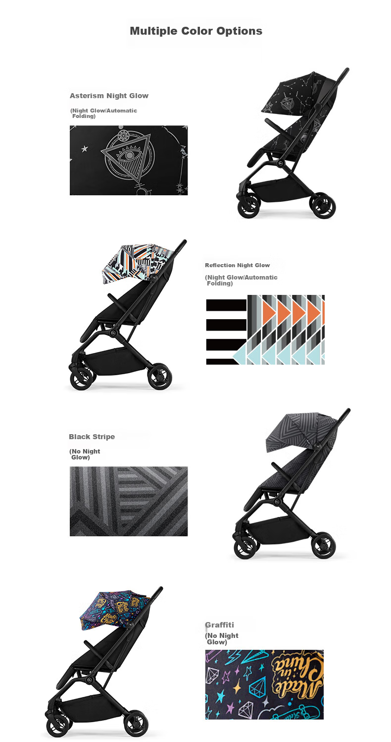 HBR Stroller, One-Button Automatic Folding, Lightweight, High Landscape MPro2.0 Automatic Folding [Upgraded Version], Yaji 17
