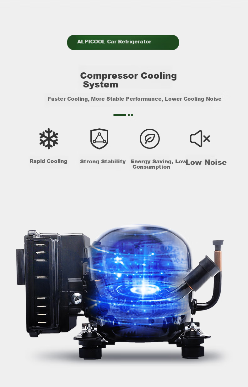 Alpicool Compressor Car Refrigerator TA45, Double-Door Freezer And Refrigerator, Compartmentalized, 12V/24V, Truck Fridge 6