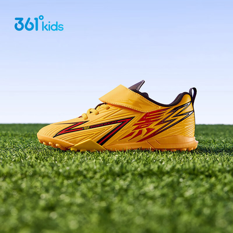 361° Kids Children's Soccer Shoes 2025 Autumn Youth Cushioned Rebound Sports Studded Durable Football Training Shoes Orange Size 34