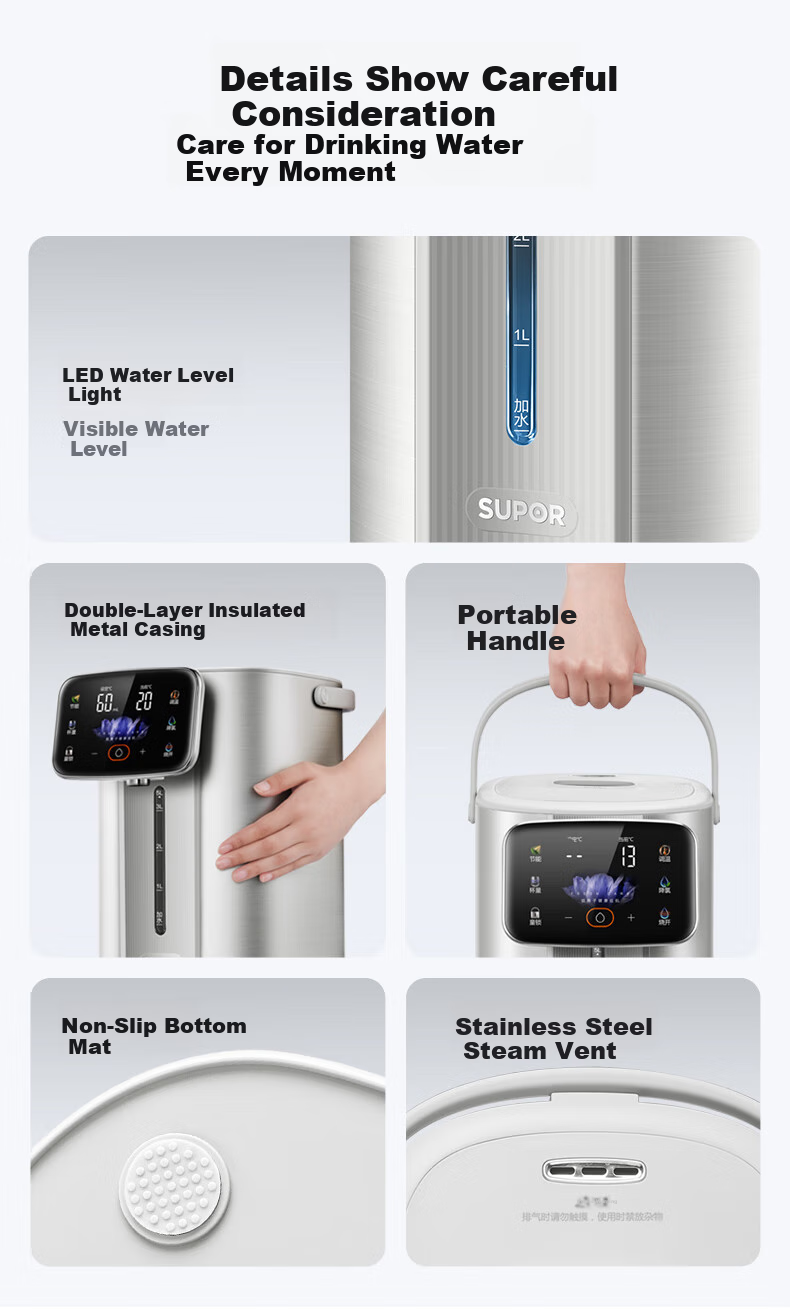 SUPOR Electric Water Kettle, Chlorine Removal Electric Water Kettle, 5L Large Capacity 316L Stainless Steel Water Bottle, Multi-Stage Temperature Control Kettle for Milk Preparation, SW-50T602Pro 13