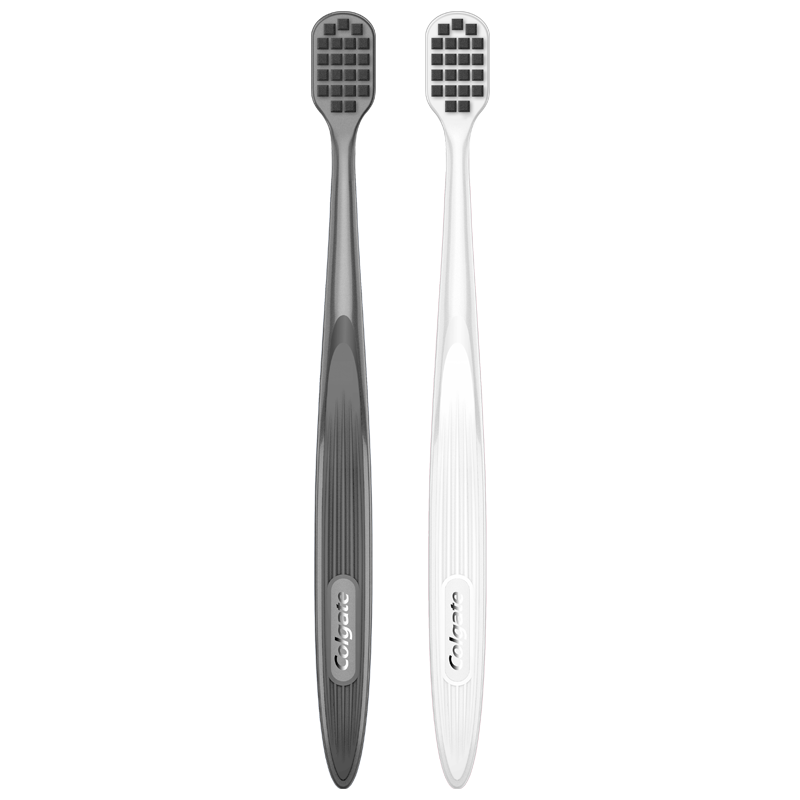 Colgate Wide Dense Charcoal Cotton Gum Care Wide Head Charcoal Soft Bristle Toothbrush 2-Pack Adult Men's Couple Toothbrushes Random Color