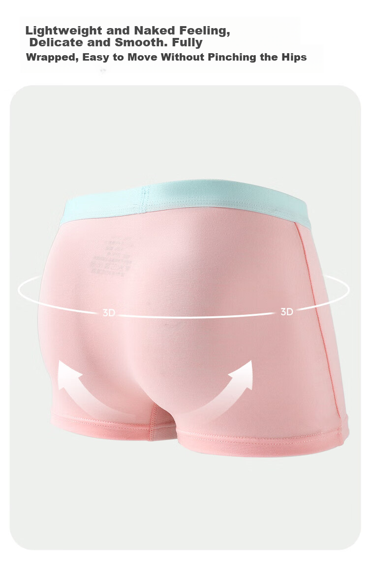 Bingxuemumian Girls' Underwear, Ice Silk Thin Summer Boxer Briefs, Pure Cotton 10A Antibacterial, for Older Children, Class A Square Shorts 10