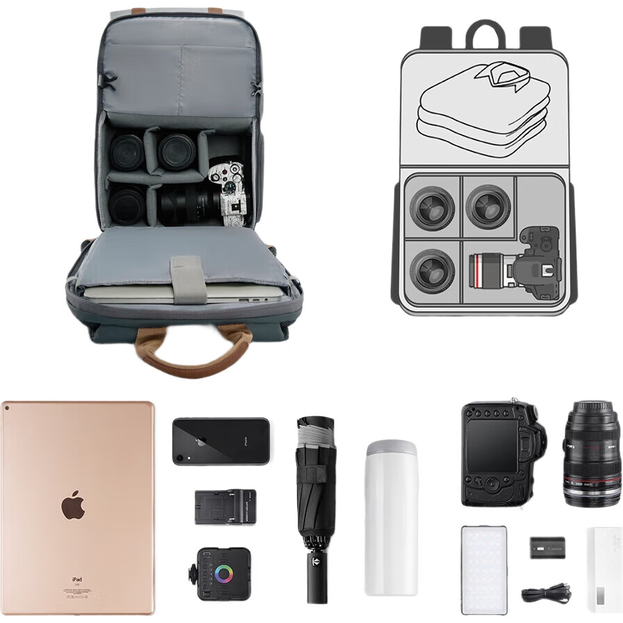 Рюкзак для DSLR-камеры CWATCUN, многофункциональная цифровая профессиональная беззеркальная и DSLR уличная большая емкость портативная сумка для камеры