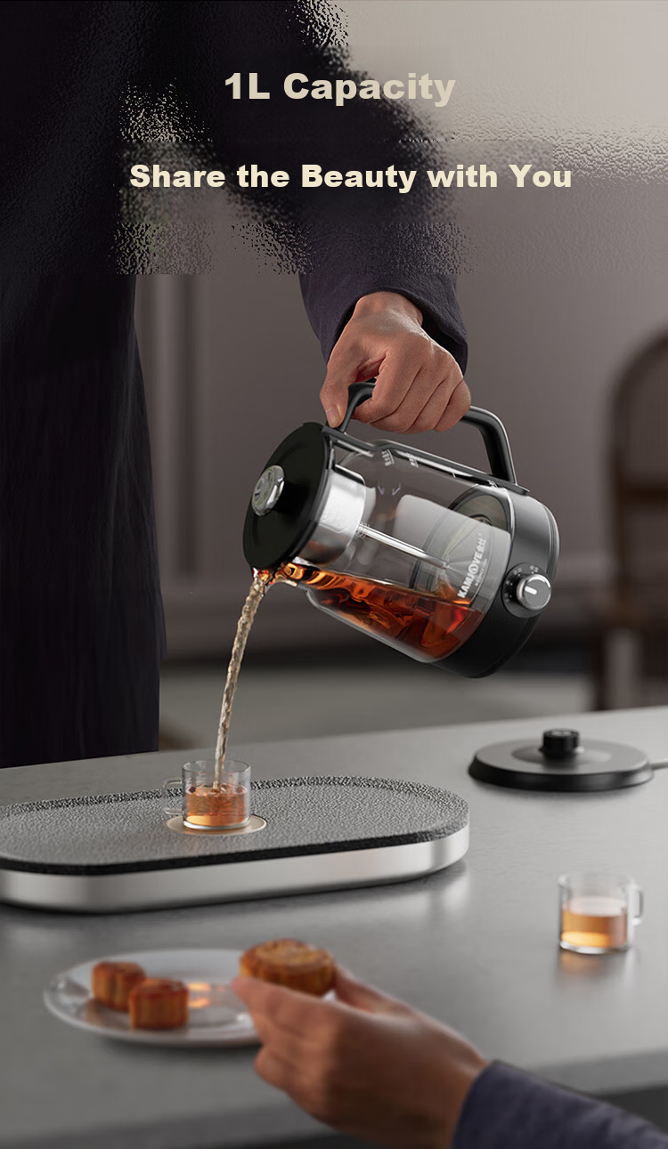 KAMJOVE Tea Kettle, Tea Infuser, Spray-Type Tea Maker, White Tea And Black Tea Steamer, All-In Tea Brewing Kettle, Tea Set 9