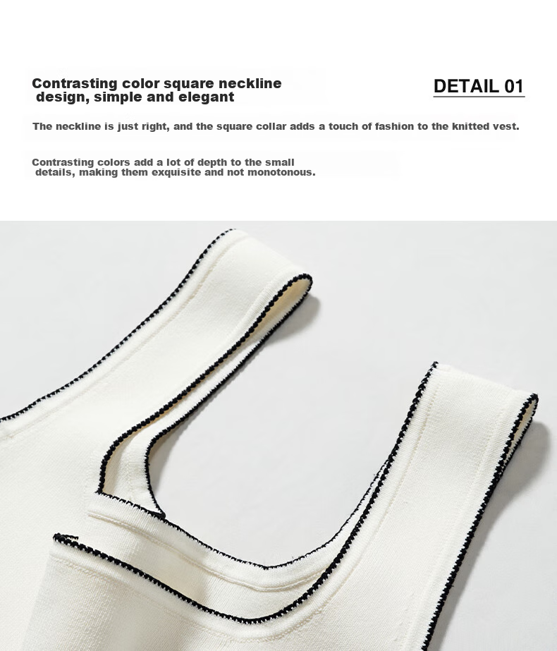 YANYEE Elegant Square Neck Camisole for Women, 2025 Early Spring Inner Layer, High-End Sleeveless Undershirt, Off-White, Size S 4