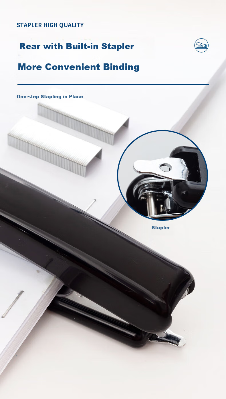 M&G 10# Stapler Metal Durable Stapler with Built-In Staple Remover at The End (Compatible with 10# Staples) Black Single Pack ABS92748 3