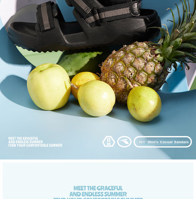 361° Men's Sports Sandals, Summer New Style, Outdoor Beach Casual Shock-Absorbing Soft-Soled Water Shoes, 672526711-5 1