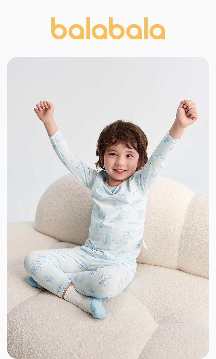 BALABALA Girls' Cotton Thermal Underwear Set Autumn Long Johns for Children Kids Sleepwear 209925169004 1