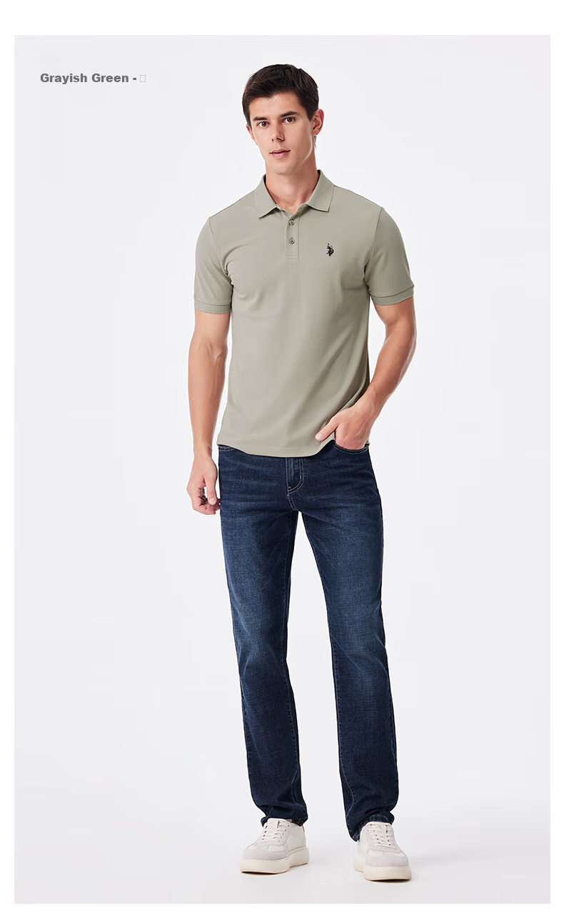 U.S. POLO ASSN. Men's Polo Shirt, Business Casual Summer Short-Sleeve T-Shirt, Collared Half-Sleeve Top, Father's Day Gift 7