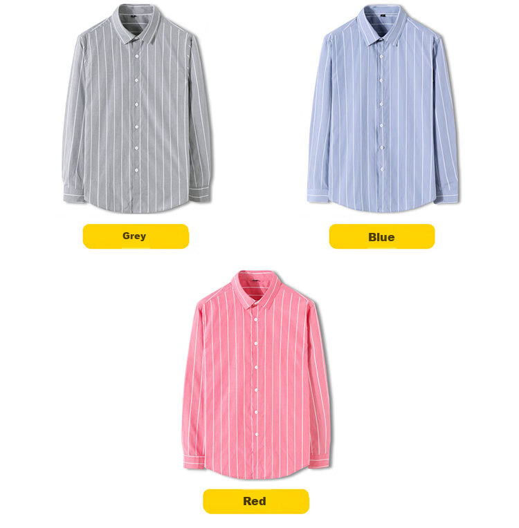 TUCANO Men's Shirt, Spring And Autumn Cotton Comfortable Lapel Long-Sleeve Shirt, Fashionable Striped Top, Men's Clothing, Black XL 6