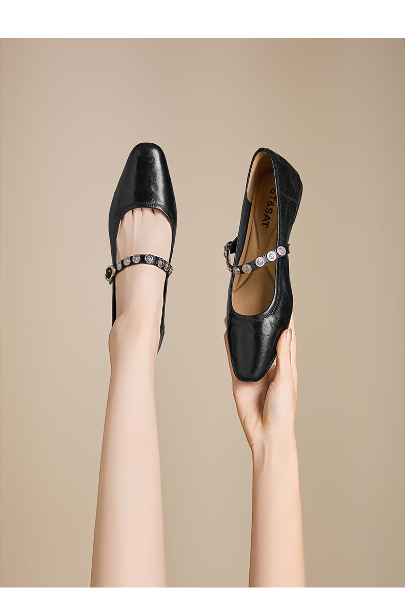 Saturday Sheepskin Mary Jane Shoes Women 2025 New Autumn Winter Retro Soft Sole Comfortable Commuter Flat Shallow Single Shoes 12