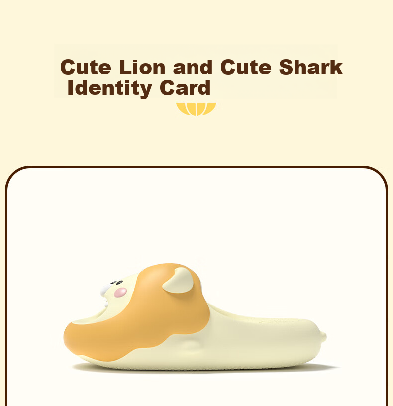 Chikoku Lion Shark Cute Cartoon Slippers, Women's Summer Home Use, Thick-Soled Comfortable Soft-Bottomed, Couples' Home Sandals for Me 20