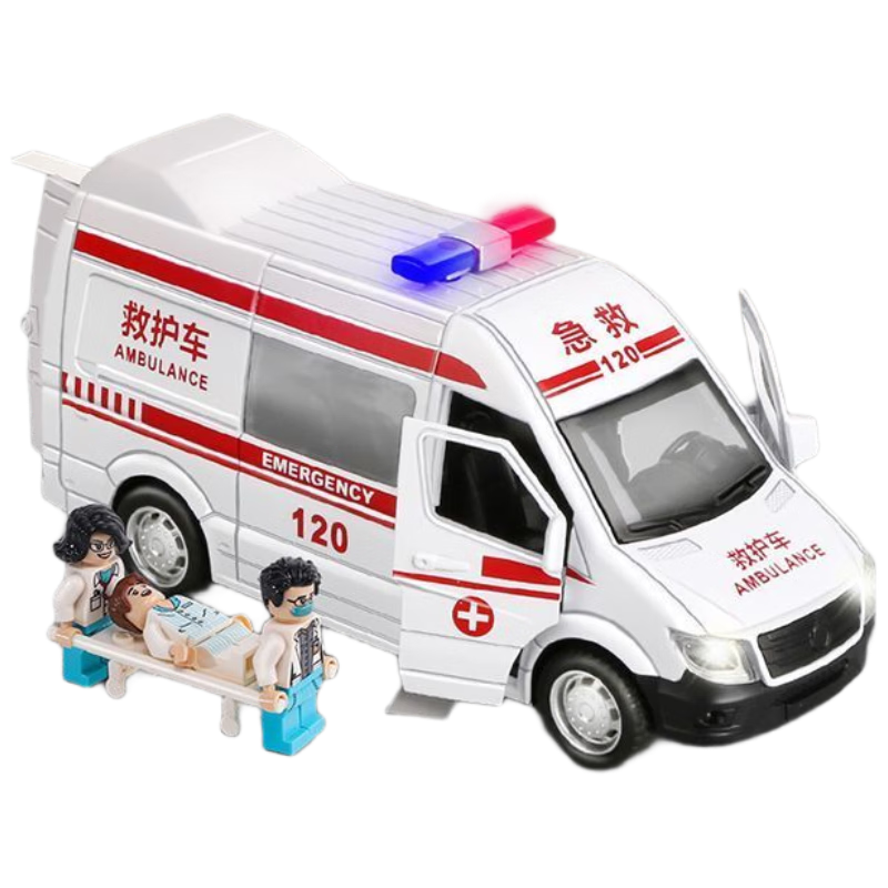 MaBao Twin Treasure Children's Day Gift Alloy Ambulance Toy Extra Large 120 Model Car for Boys Ages 1-6