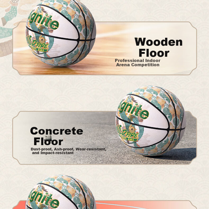 Deli Deli (Deli) & Angenite No.7 National Style Basketball for Youth And Adults, Outdoor Sports Wear-Resistant Basketball Gree 12