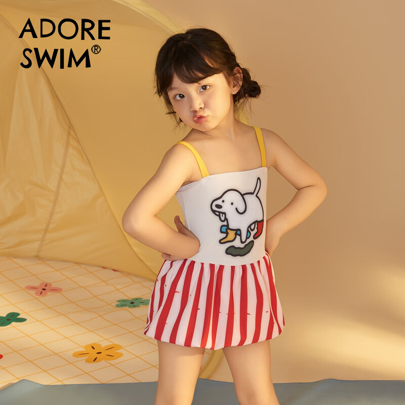 Adoreswim Girls' One-Piece Swimsuit Dress Style, Spaghetti Strap Swimwear, Toddler And Young Girl Swimwear