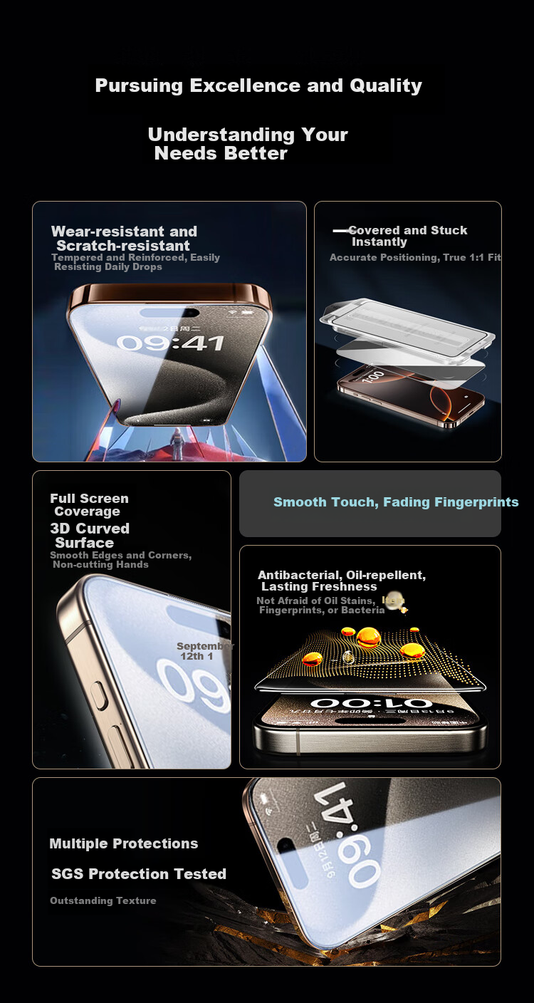KOOLIFE [Two Pieces] Suitable for Apple 15 Pro Tempered Glass Screen Protector, IPhone 15 Pro Protective Film, HD Corning Glass Film, Dust-Free Installation, Ultra-Thin, Shatterproof, Anti-Fingerprint 3