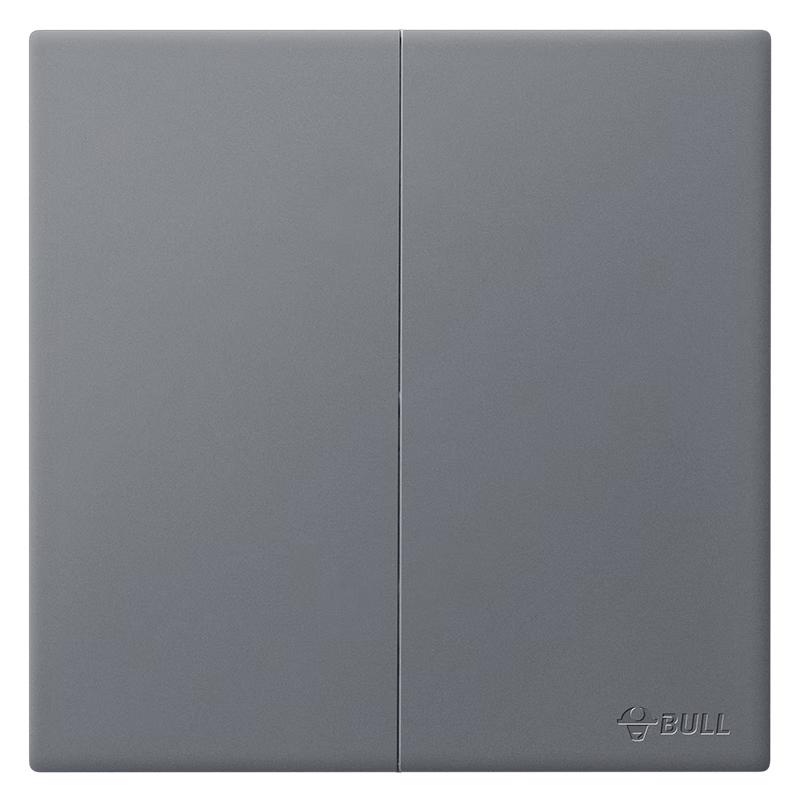 BULL G60 Series Two-Gang Single-Control Switch Ultra-Thin Large Panel Switch G60K211 Phantom Gray